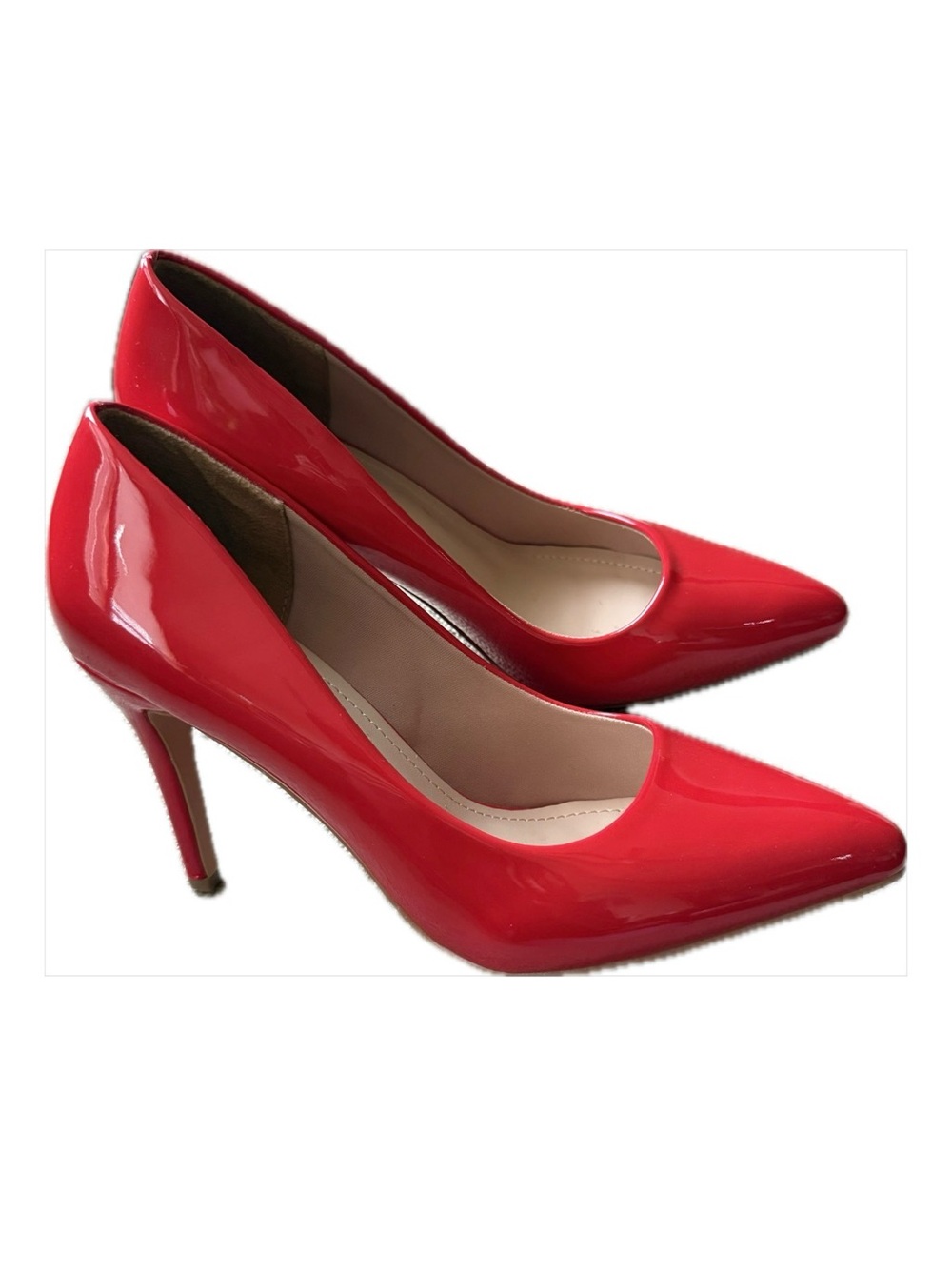 Women's Red Patent Pointed-Toe High Heels